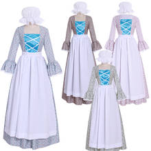 Cosplaydiy Women Floral Pilgrim Pioneer Wench Rural Dress Adult Vintage Countryside Colonial Dress L320 2024 - buy cheap