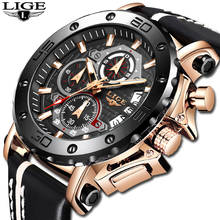 2020 LIGE New Mens Watches Top Brand Luxury Big Dial Military Quartz Watch Leather Waterproof Sports Watch Men Relogio Masculino 2024 - buy cheap