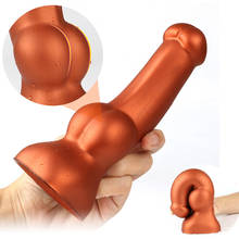 Massageador de próstata de silicone macio, plugue anal para bunda, brinquedos sexuais para mulheres gays, dildo realista de lésbicas, anal, pênis, ventosa 2024 - compre barato