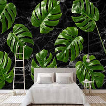 Milofi-papel tapiz 3D personalizado, Mural de estilo nórdico, hoja de plátano, planta Tropical, fondo, pintura de pared, papel tapiz 2024 - compra barato