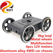 SZDOIT 9 кг нагрузка C3 4WD алюминиевый сплав умный робот комплект шасси автомобиля с 12V моторы металлические колеса DIY для Arduino 2024 - купить недорого