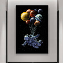 Carteles e impresiones en lienzo de Arte de dibujos animados de Space Traveler, pinturas en lienzo de astronauta abstracto en la pared, imágenes artísticas para habitación de niños 2024 - compra barato