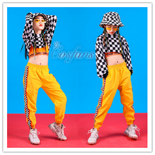 High Neck Sweatshirt Top Crop Causal Running Pants for Girls Jazz Dance Costumes Clothes Street Wear kids girl Hip Hop Clothing 2024 - buy cheap