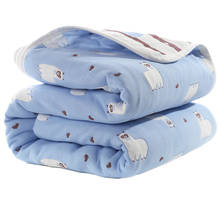 Mantas de muselina de algodón para bebé recién nacido, 6 capas, envoltura de gasa para niños, ropa de cama 2024 - compra barato