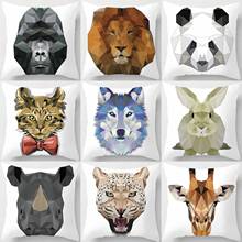 Animal Head Sticker PrintedSquare Pillowcase, Used for Home Decoration, Car Sofa Cushion Cover 45cm*45cm 2024 - buy cheap