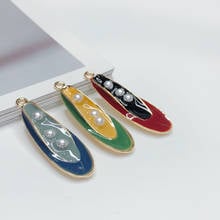 Enamel Simple Oval Eardrop Pearl Pendant Charms Necklace Accessories Jewelry Component Diy Handmade Material 4pcs 2024 - buy cheap