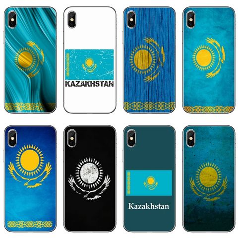 Силиконовый чехол для iPhone 12 Mini 11 Pro Max XS Max XR X 8 7 Plus 6 6S Plus 5 5S SE 2020, чехол для телефона с казахским флагом 2022 - купить недорого
