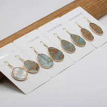 Natural Stone Earrings Irregular Ocean Ore Charms For Elegant Women Love Romantic Gift 2024 - buy cheap