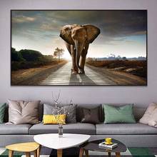 Pintura a óleo de elefante africano em tela cartaz de animal e impressão arte de parede imagens para decoração de sala de estar sem moldura 2024 - compre barato