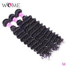 WOME Deep Wave Bundles Peruvian Human Hair 1/3/4 Bundles Deal 10-28 Inches Natural Color Non-remy Hair Weave Extensions 2024 - buy cheap