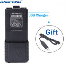 Baofeng UV-5R 7,4 V 3800mAh высокой Ёмкость Батарея с USB Зарядное устройство кабель для BaoFeng UV-5R UV-5RE иди и болтай Walkie Talkie радио 2024 - купить недорого