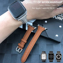 Alta qualidade xadrez pulseira de couro genuíno para 42mm 44mm 38mm 40mm apple watch 6 5 4 3 2 iwatch banda se série nova pulseiras 2024 - compre barato