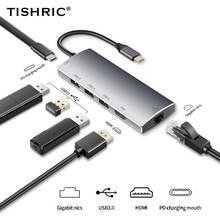 TISHRIC USB C Hub Type C To USB 3.0 HDMI-compatible 4K Adapter Rj45 Lan Ethernet With PD For MacBook Pro Computer Accessories 2024 - buy cheap