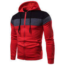 Patchwork Hoodies Men Fashion Sweatshirt Long Sleeve Hooded Zipper Sportwear Hoodie Outwear Cotton Men Clothing Coat-Jacket 2024 - buy cheap