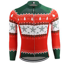 Christmas cycling Jersey  winter fleece & no fleece long sleeves cycling clothing jacket ropa ciclismo MTB 2024 - buy cheap