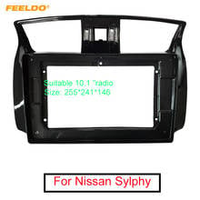 Feeldo áudio estéreo do carro 2din fascia quadro adaptador para nissan sylphy 10.1 "tela grande dvd montagem painel quadro kit de instalação 2024 - compre barato