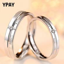 YPAY 1 PC 100% Pure 925 Sterling Silver Rings For Men Women Korea I MISS YOU Couple Ring Wedding Jewelry Lovers Gifts YMR943 2024 - buy cheap