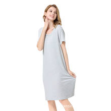 New Summer pure cotton sleepdress women sleepwear nightdress simple loose ladies nightwear women casual nightgowns 2024 - buy cheap