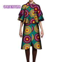 Two Piece Set Women African Tops and Calf-Length Skirt Set African Print Female Outwear Elegant Office African Suits WY6538 2024 - buy cheap