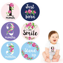 12PCS/Set Month Sticker Baby Photography Milestone Memorial Monthly Newborn Commemorative Card Number Photo Props 2024 - buy cheap
