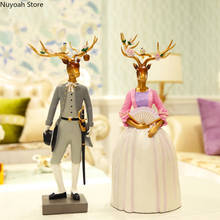 Nordic Couple Deer Decoration Creative Resin Crafts Animal Statue Living Room Home Decoration Accessories/exquisite Wedding Gift 2024 - buy cheap