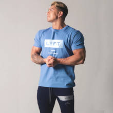 Camiseta masculina justa, gola redonda, manga curta, músculos, fitness, hip hop, algodão, top básico de verão, tamanho grande 2024 - compre barato