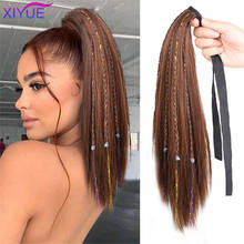 Grampos de cabelo ondulados, para rabo de cavalo de cabelo sintético, peça de cabelo com grampo de cabelo sintético, rabo de cavalo de alta temperatura, resistência 2024 - compre barato