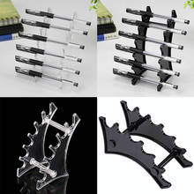 6 Slots Plastic Pencil Pen Holder Makeup Brush Eyebrow Display Stand Rack Rack Organizer Holder Office Accessories Black/Clear 2024 - buy cheap