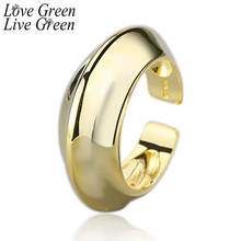 Минималистичные гладкие вогнутые выпуклые Кольца Новые корейские Инс золотые для женщин открытое круглое кольцо Роскошное дизайнерское модное кольцо 2024 - купить недорого