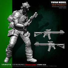 Yufan-modelo de soldado 1/24, 75mm, sellos estadounidenses, cara fantasma, soldado de resina, Yfww-1836 2024 - compra barato