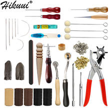 Kit de ferramentas de artesanato de couro mão costura punch escultura trabalho sela buraco perfurador para cintos costura alicate ferramentas conjunto 2024 - compre barato
