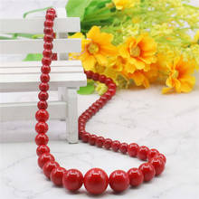 Conjunto de joias com contas redondas 6-14mm, bela concha de pérola vermelha com pedra natural para faça você mesmo e design de joias my4276 preço de atacado 2024 - compre barato