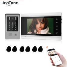 Jeatone-videoportero tuya, 7 ", teclado de código de intercomunicación/tarjeta RFID/Aplicación de desbloqueo, detección de movimiento, Control de acceso, Multi-idioma 2024 - compra barato