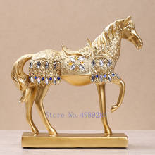 Creative Resin Gold Horse Simulation Animal Gem Decorative Furnishings Living Room Crafts Modern Home Decoration Accessories 2024 - buy cheap