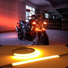 2pcs Universal Motorcycle LED Turn Signals Light Flasher Flowing Bendable Motorcycle Flashing Lights Amber Color Accessories 2024 - buy cheap