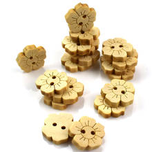 500PCS Wood Button 15mm Flower Pattern Kids Cute Loose Wooden Buttons Bulk Sewing Botoes Craft Accessories Scrapbooking 2024 - buy cheap