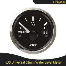 KUS New 52mm 0-190 ohms Marine Water Level Gauge Stainless Steel Boat Water Tank Level Indicator Gauge  White/Black Durable 2024 - buy cheap