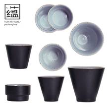 Handmade Coarse Pottery Water Sand Black Iron Glaze Tea Cup Ceramic Kung Fu Small Tea Cup Tea Cup Master Cup Single Cup Teacups 2024 - buy cheap