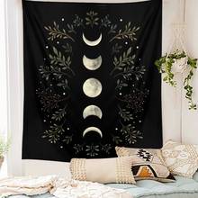 Moon  Phase flower Tapestry Boho Decor Wall Tapestry Room Black Psychedelic Tapestries Flower Wall Hanging Art Home Decoration 2024 - buy cheap