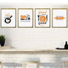 Funny Cooking Quotes Good Food Minimalist Nordic Posters and Prints Wall Art Canvas Painting Wall Pictures Kitchen Home Decor 2024 - buy cheap