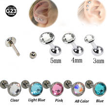 1 peça anel de piercing de titânio e aço opala, g23 barra de orelha, zircônio cúbico, flor da orelha, cartilagem, tragus, parafuso de perfuração, ajuste top 16g 2024 - compre barato