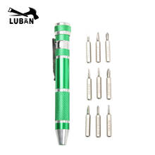 High quality 9in1 Precision Screwdriver Set T6 T5 T4 Phillips000, 00, 0,1 Slotted2.0, 3.0 Repairing Tool LUBAN 2024 - buy cheap