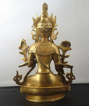 Estatua de Buda kwan-yin, decoración de jardín de 8,5 ", budismo tibetano, cobre verde, Tara, Dios, diosa, latón real, bronce, 100% 2024 - compra barato