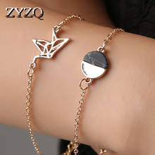 ZYZQ Peace Pegion Bird Bracelets For Women Silver Plated Chain Stylish Two Pcs Women Accessories Bracelets Sets Wholesale Lots 2024 - buy cheap