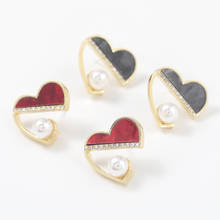 Simple and Creative Metal Drop Oil Imitation Pearl Notch Heart-shaped Earrings Girl Popular Party Jewelry Accessories 2024 - buy cheap