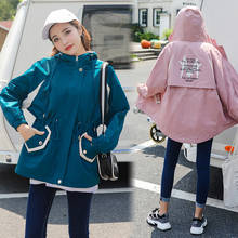 El 2020 de las mujeres abrigo nuevo otoño chaqueta mujer coreano sueltos MEDIADOS DE-longitud-estampadas con mangas abrigo mujeres Pocket1 Q162 2024 - compra barato