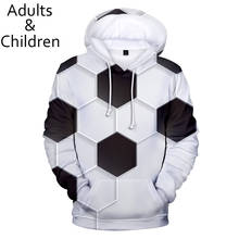 Sudaderas con capucha de fútbol para hombre y mujer, suéter popular 3D de moda para otoño, adecuado para niños y niñas, jerséis blancos y negros 2024 - compra barato