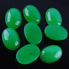 YOWOST Free shipping Natural Green Jades Gem Stone Oval Cabochon CAB No Hole Jewelry 13x18x6MM 20pcs/lot Jewelry QU3000 2024 - buy cheap