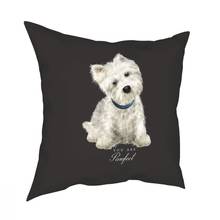 Westie West Highland Terrier Dog Throw Pillow Cover Polyester Cushions for Sofa Cute Puppy Creative Cushion Covers 2024 - buy cheap