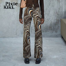 PixieKiki Brown Paisley Printed Y2k Pants Women Clothing Indie Bottoms Vintage High Waisted Straight Trousers 2021 P67-EE34 2024 - buy cheap